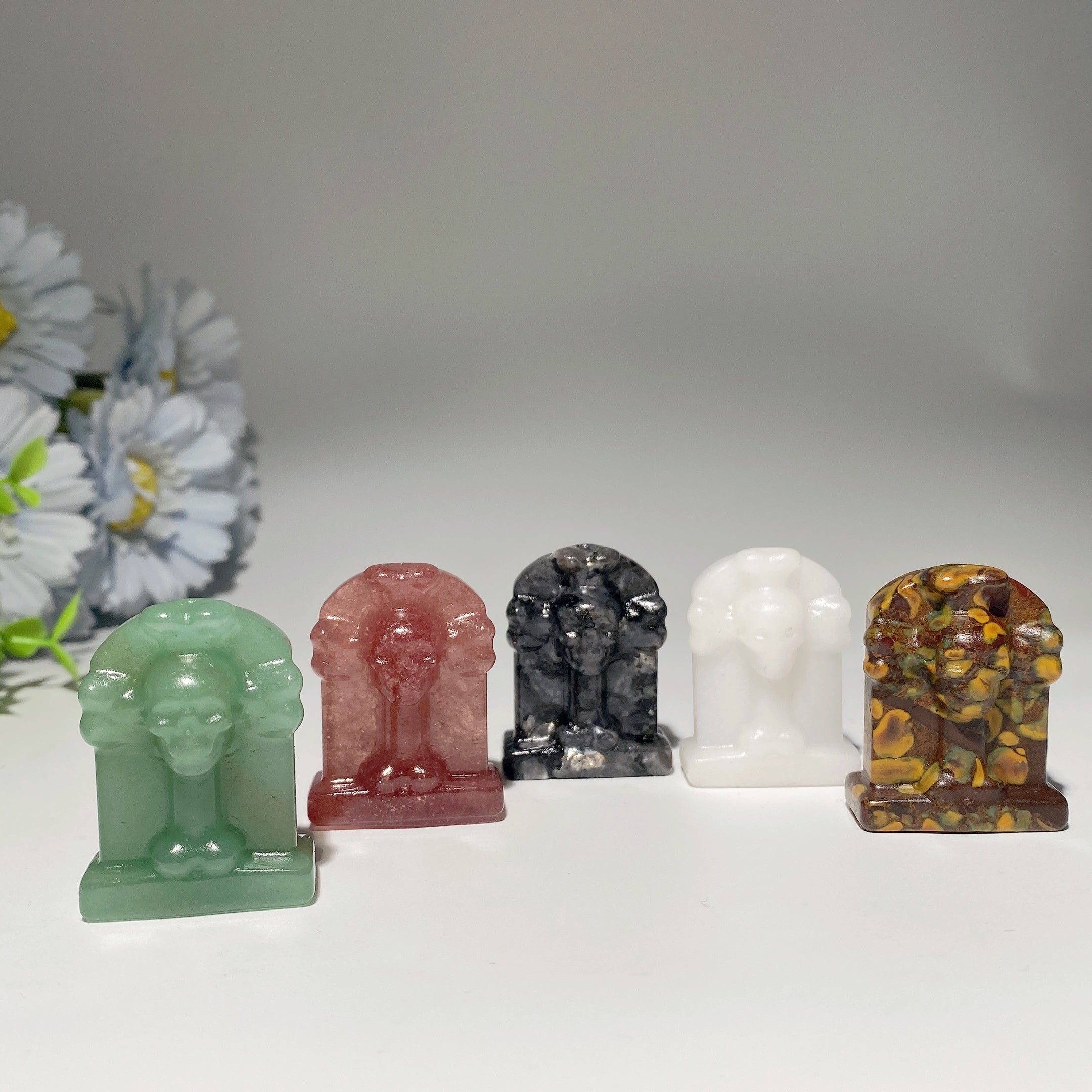 1.5 inch Mixed Crystal Tombstone Figurines for Healing