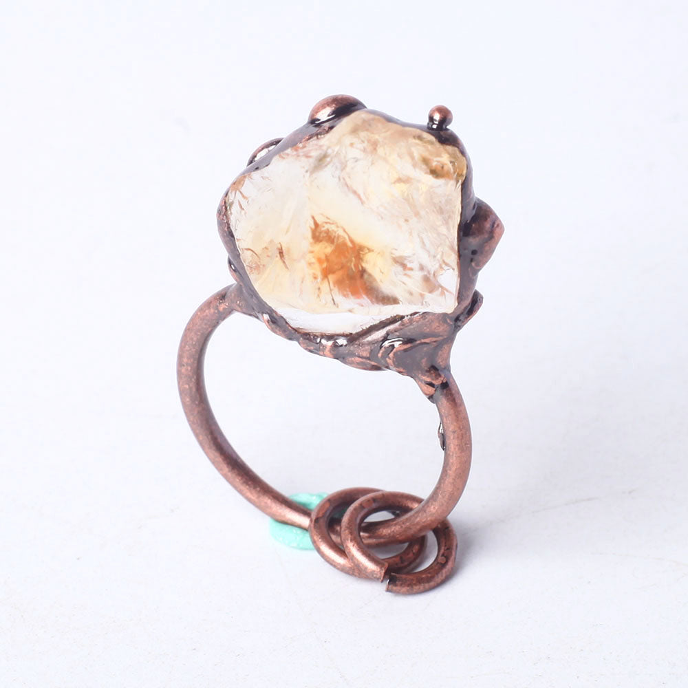 1.5-inch Raw Citrine Crystal Pendant Wire Wrapped for Healing