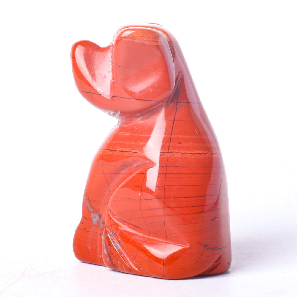 1.5 Inch Red Jasper Crystal Dog Healing Figurine