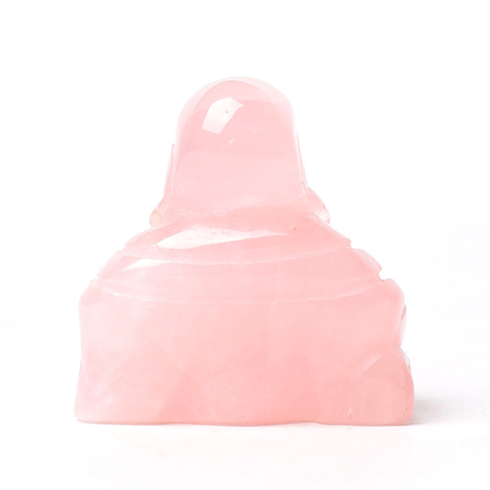 1.5 inch Rose Quartz Buddha Statue Crystal Carving