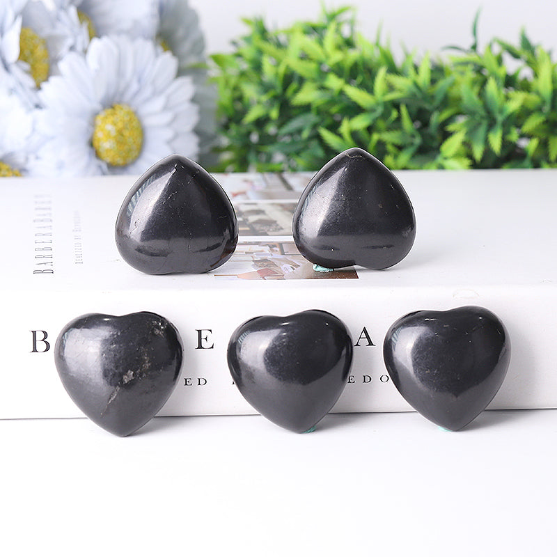 1.5 inch Shungite Heart Carving for Chakra Healing
