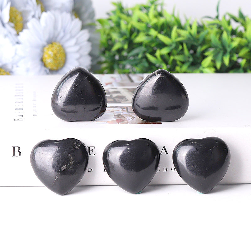 1.5 inch Shungite Heart Carving for Chakra Healing