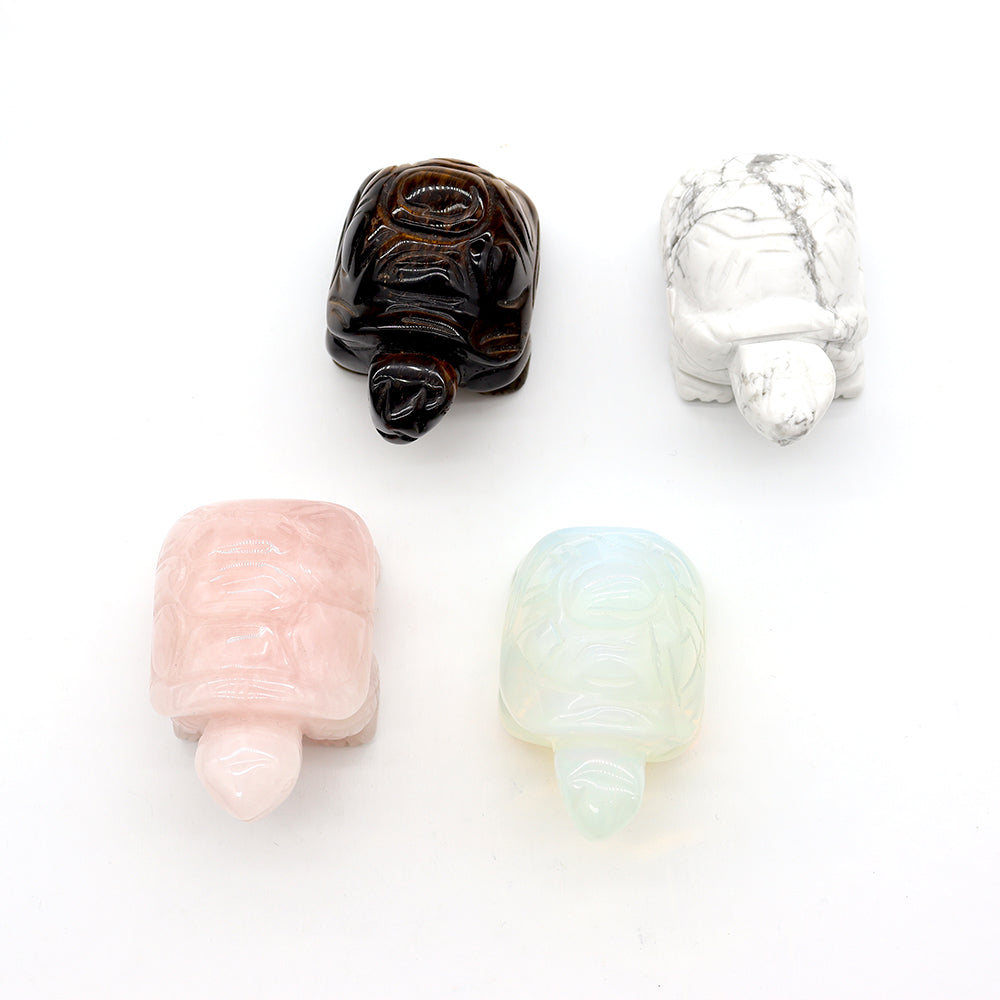 1.5in Rose Quartz Crystal Turtle Sculpture for Luck