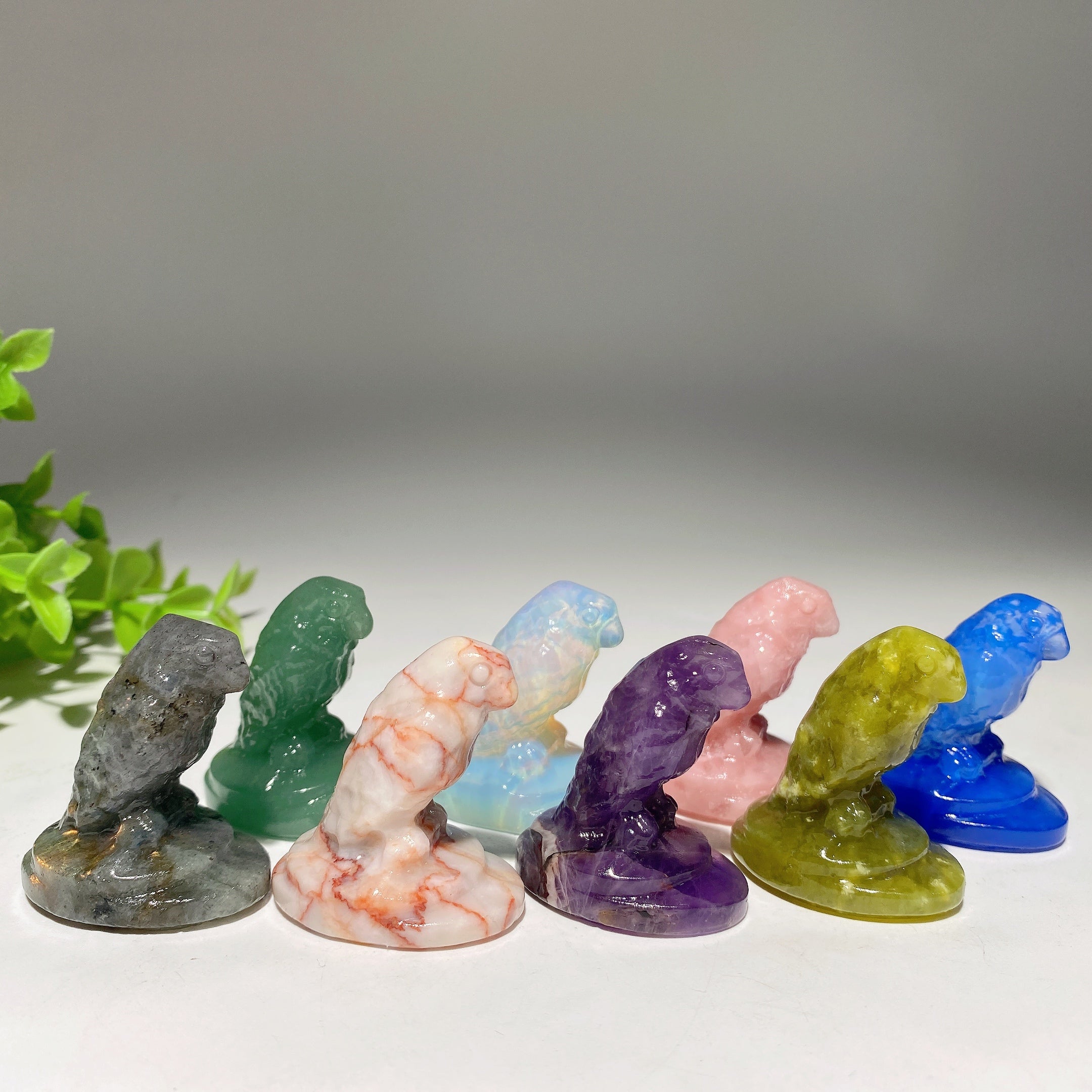 1.6 inch Mixed Crystal Parrot Carving Figurine for Healing
