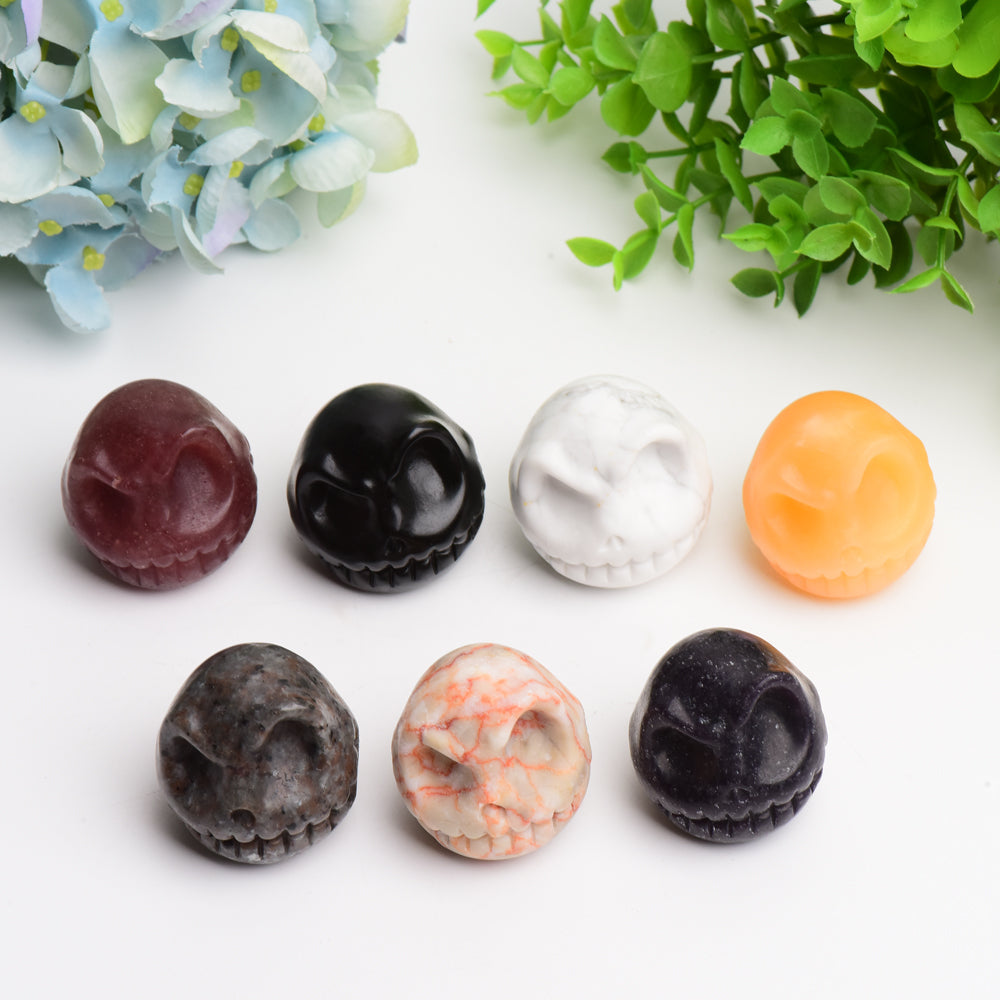 1.6 Inch Mixed Crystal Skull Carving for Healing & Meditation