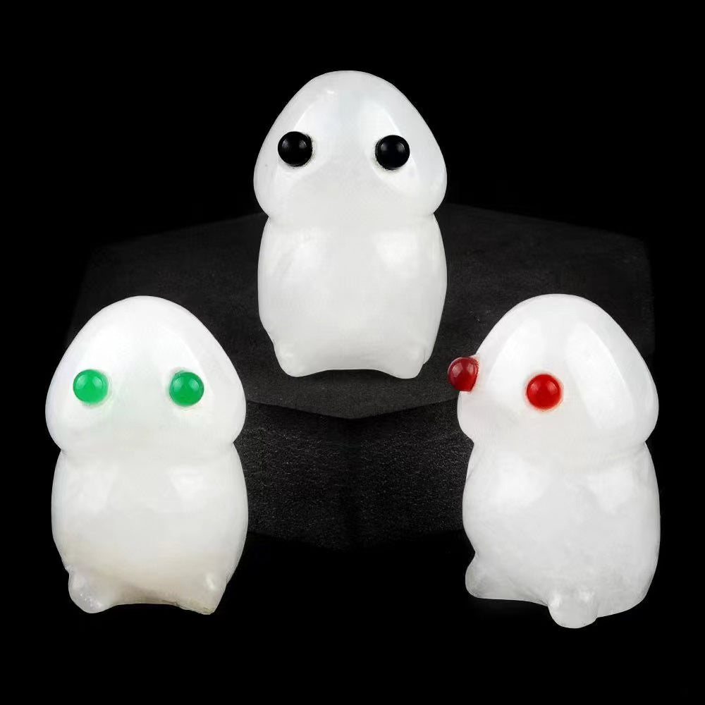 1.6" Mixed Crystal Mini Ding Ding Rabbit Figurine for Healing