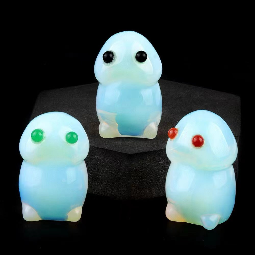 1.6" Mixed Crystal Mini Ding Ding Rabbit Figurine for Healing