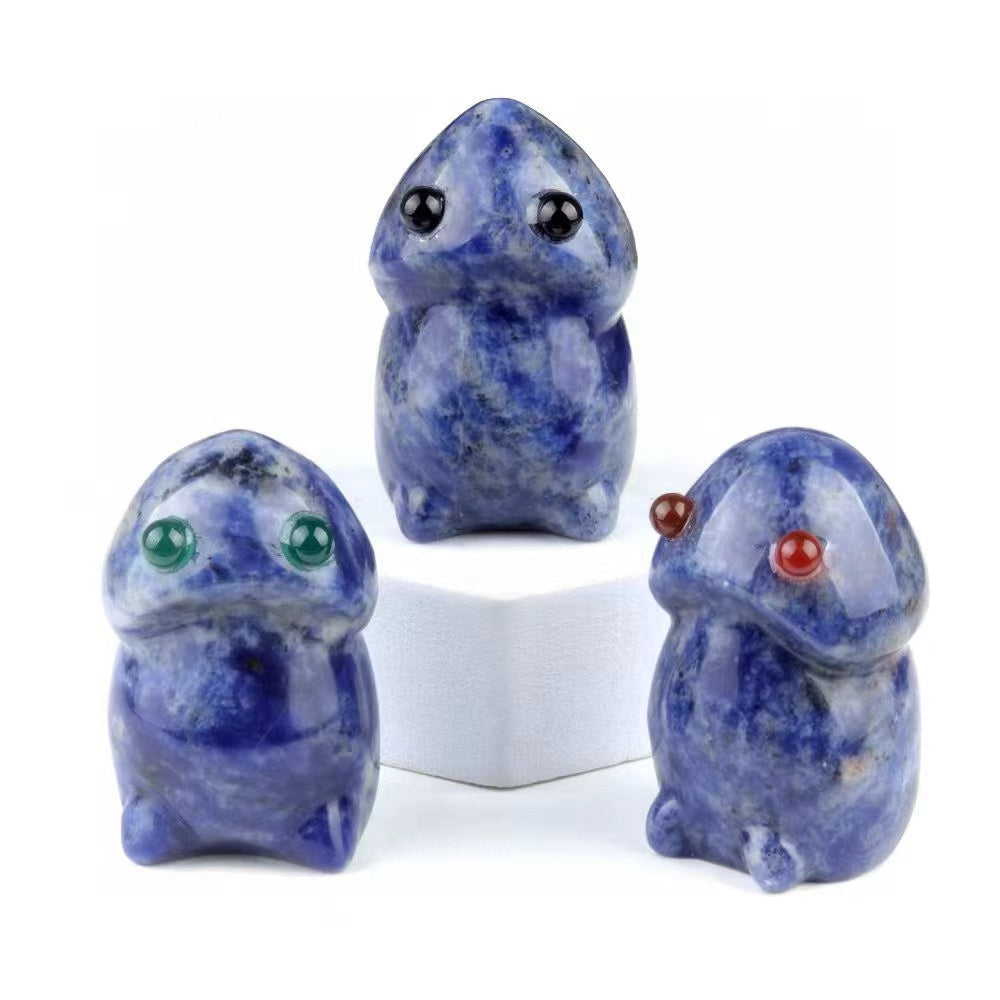 1.6" Mixed Crystal Mini Ding Ding Rabbit Figurine for Healing
