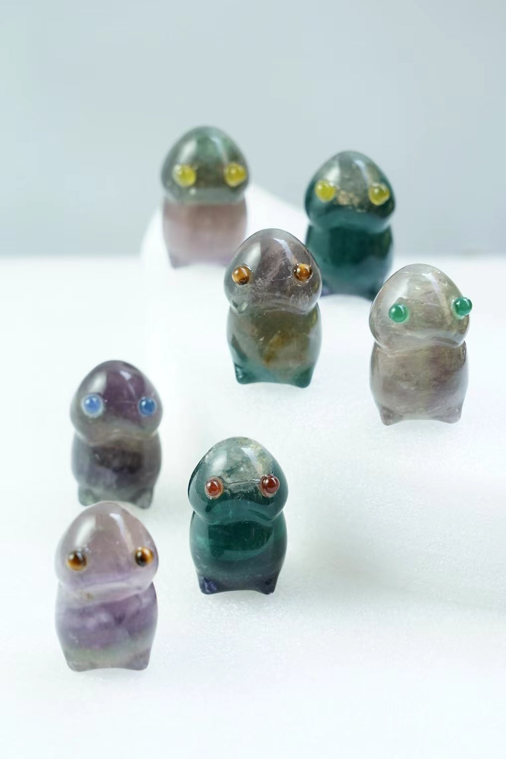 1.6" Mixed Crystal Mini Ding Ding Rabbit Figurine for Healing