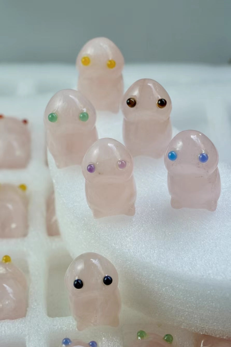 1.6" Mixed Crystal Mini Ding Ding Rabbit Figurine for Healing