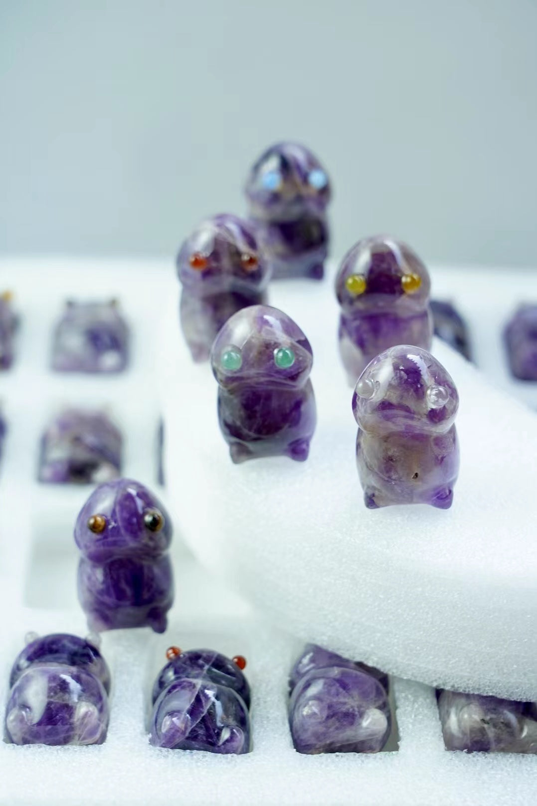 1.6" Mixed Crystal Mini Ding Ding Rabbit Figurine for Healing