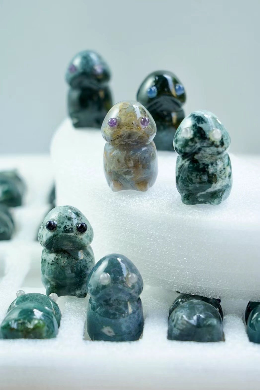 1.6" Mixed Crystal Mini Ding Ding Rabbit Figurine for Healing