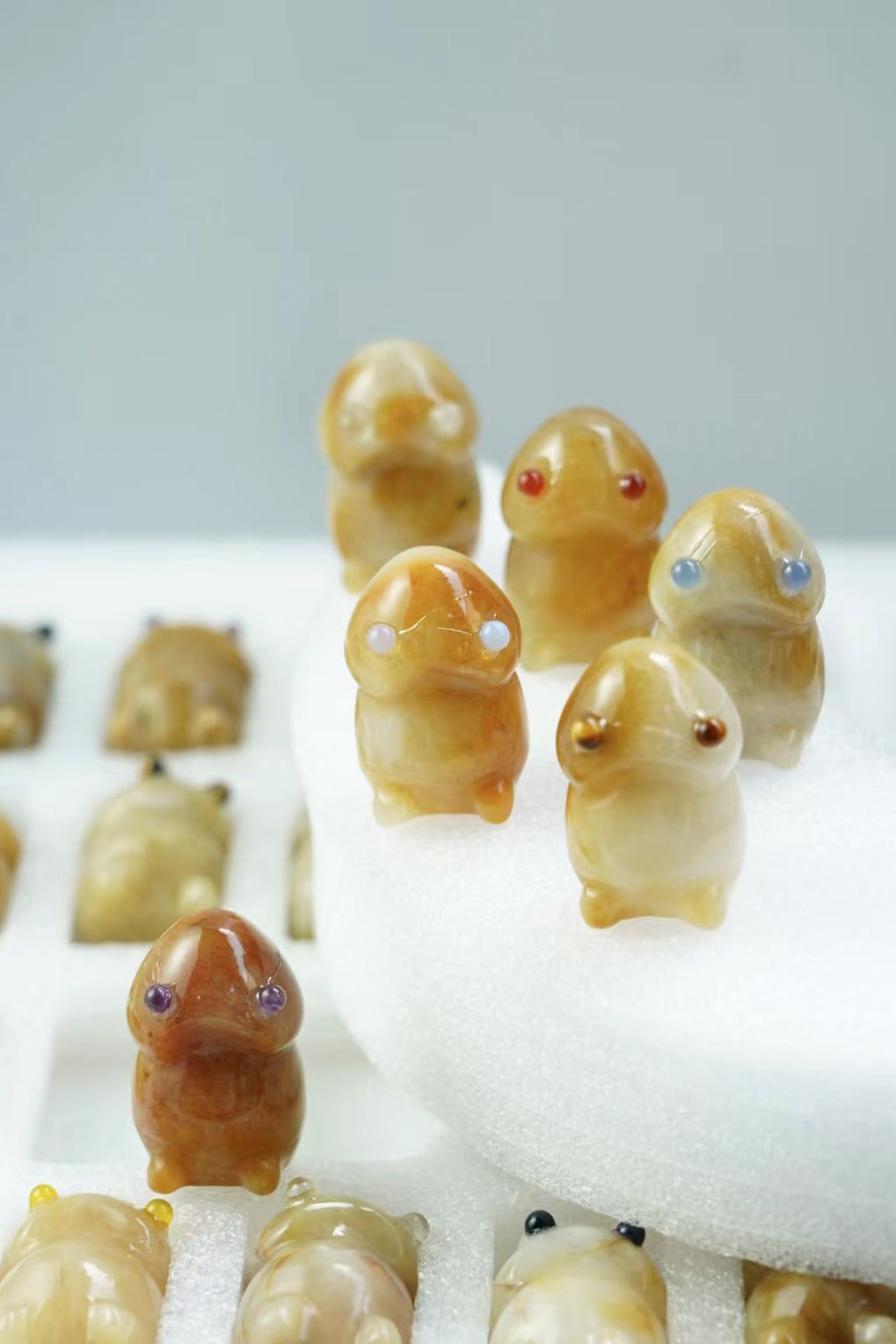 1.6" Mixed Crystal Mini Ding Ding Rabbit Figurine for Healing