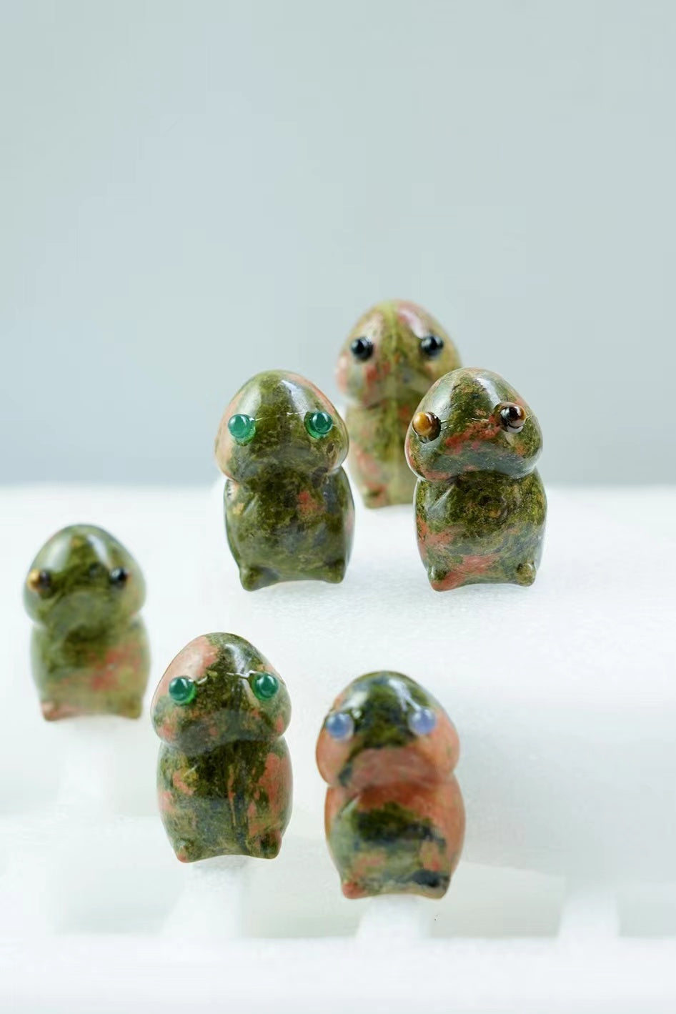 1.6" Mixed Crystal Mini Ding Ding Rabbit Figurine for Healing