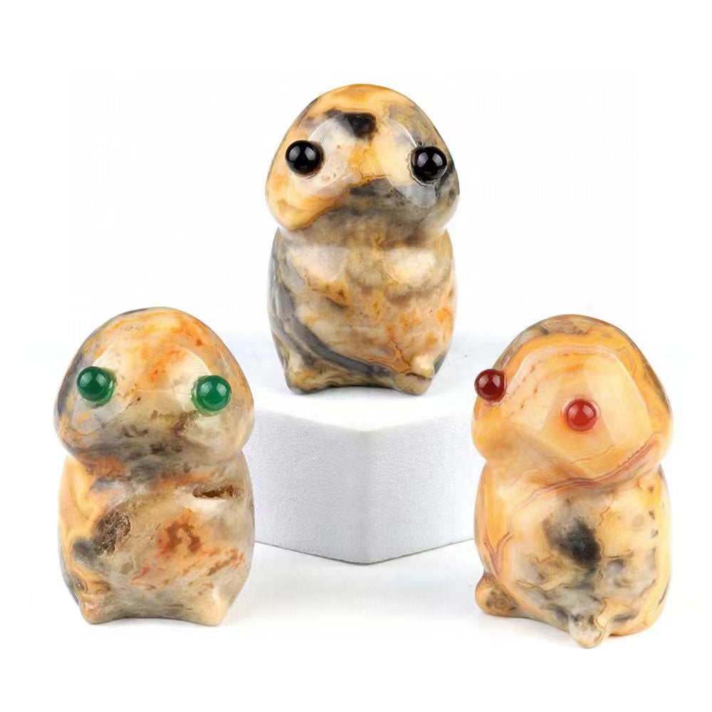 1.6" Mixed Crystal Mini Ding Ding Rabbit Figurine for Healing