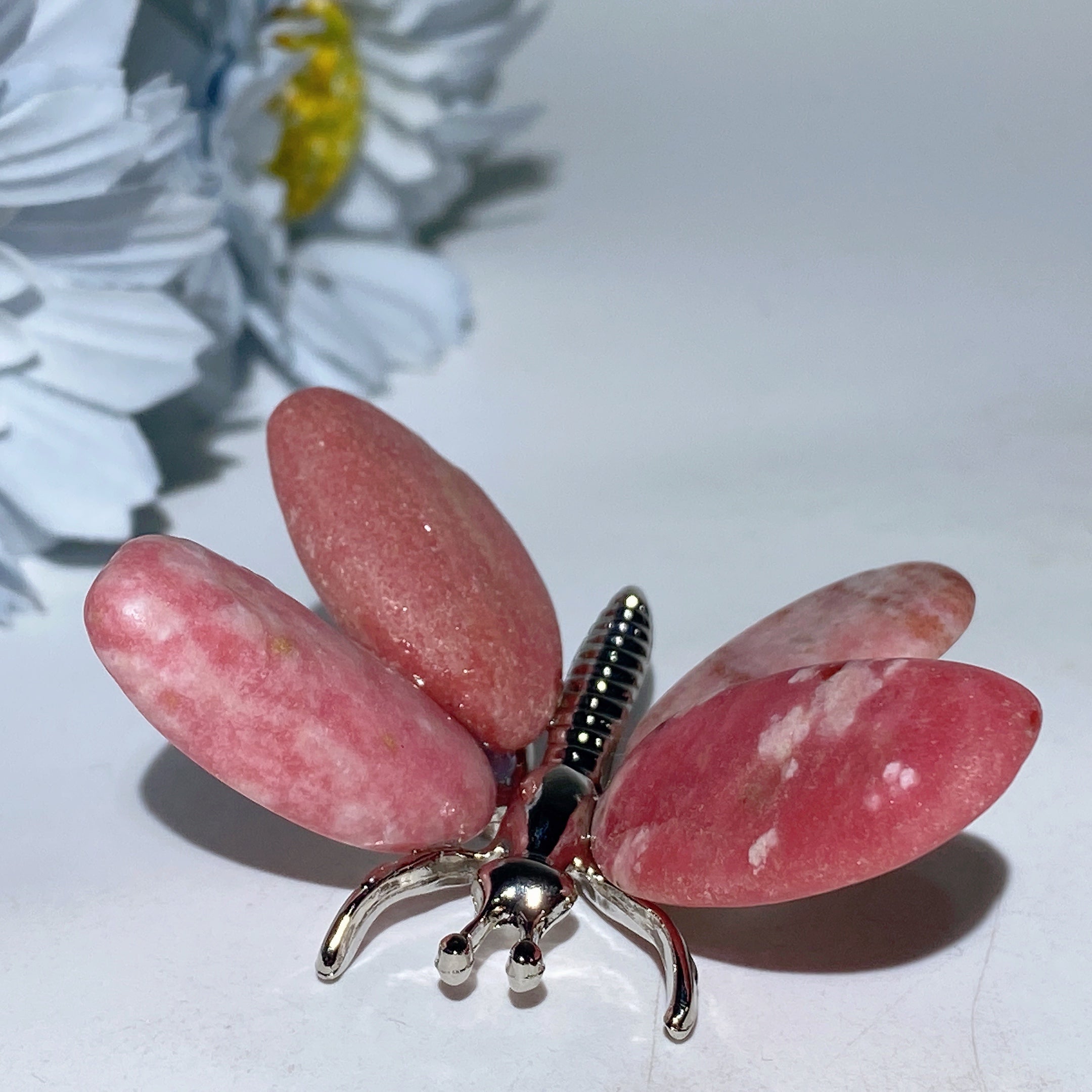 1.7-2.2 inch Mixed Crystal Silver Butterfly Figurine for Healing