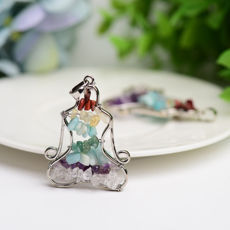 1.8 Inch Chakra Crystal Pendant for Spiritual Healing
