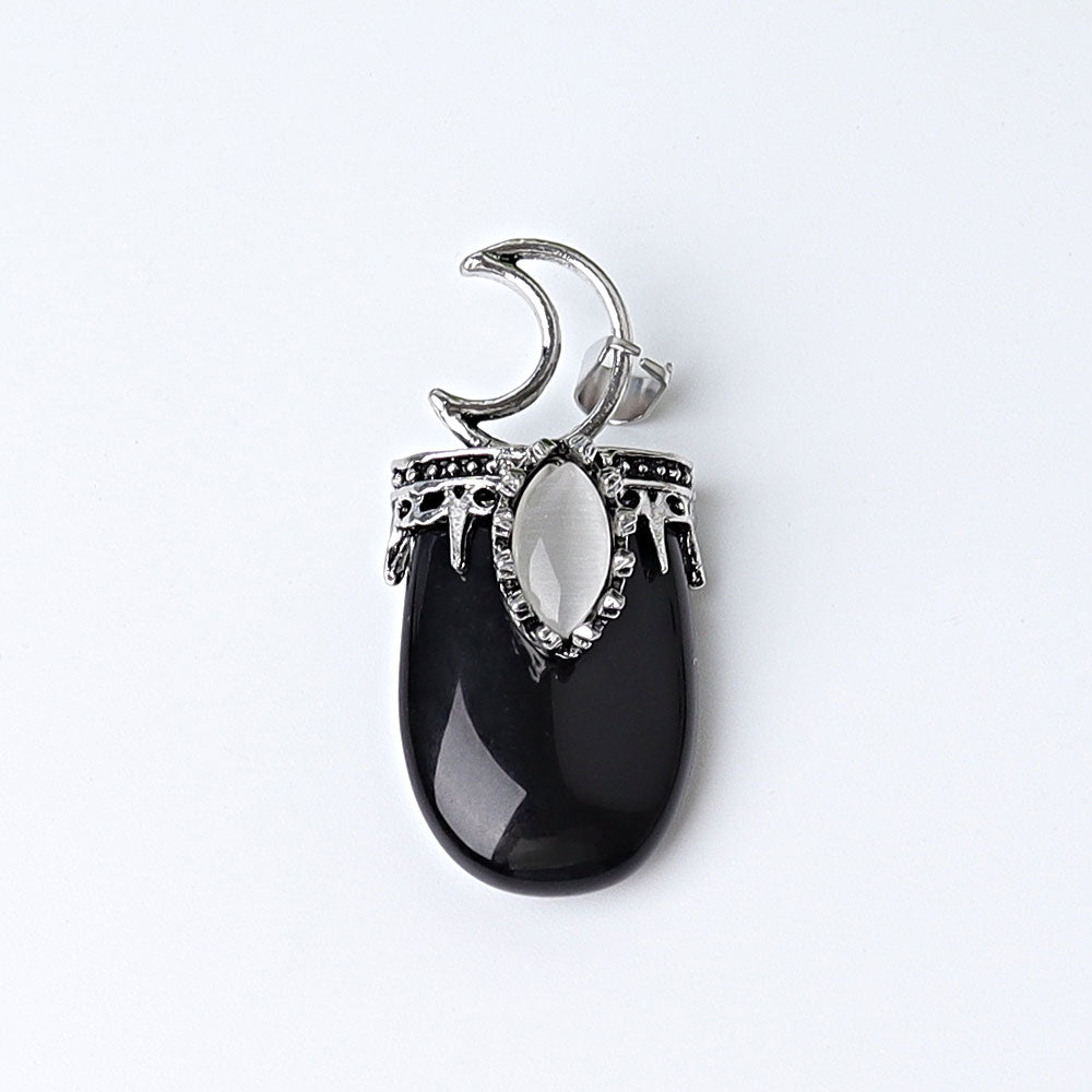 1.8 Inch Crystal Pendant with Moon Symbol | Spiritual Necklace