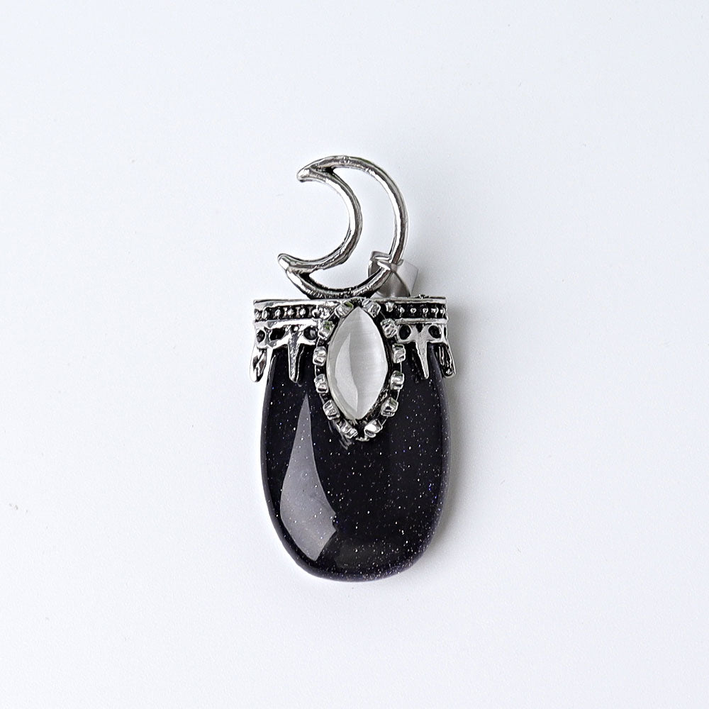 1.8 Inch Crystal Pendant with Moon Symbol | Spiritual Necklace