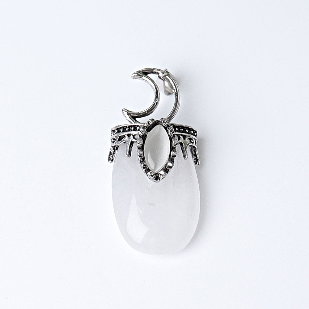 1.8 Inch Crystal Pendant with Moon Symbol | Spiritual Necklace