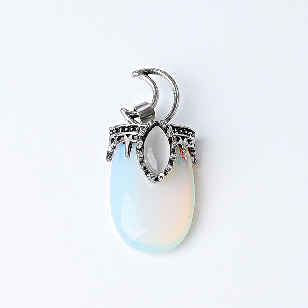 1.8 Inch Crystal Pendant with Moon Symbol | Spiritual Necklace