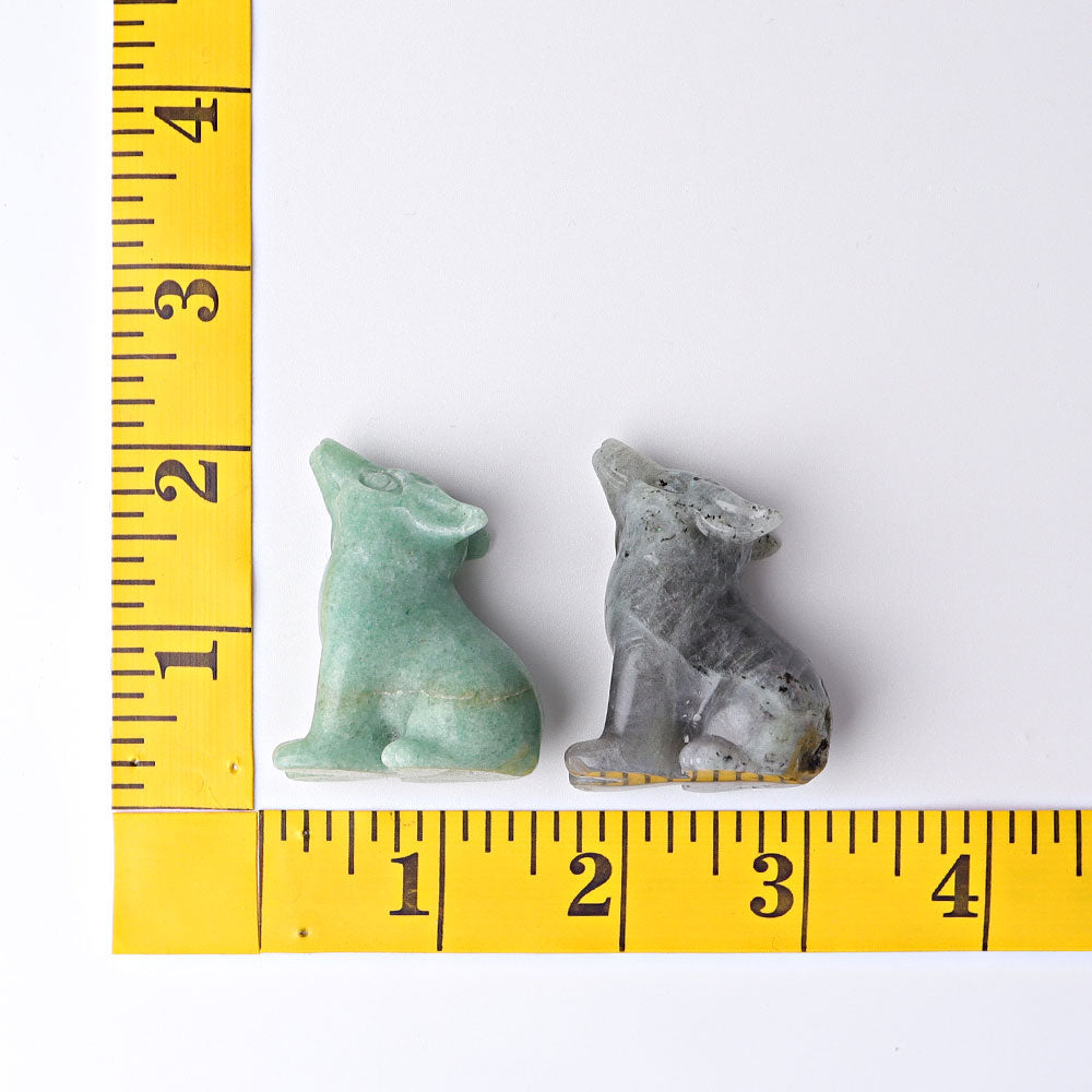 1.8 inch Crystal Wolf Healing Carving Figurine