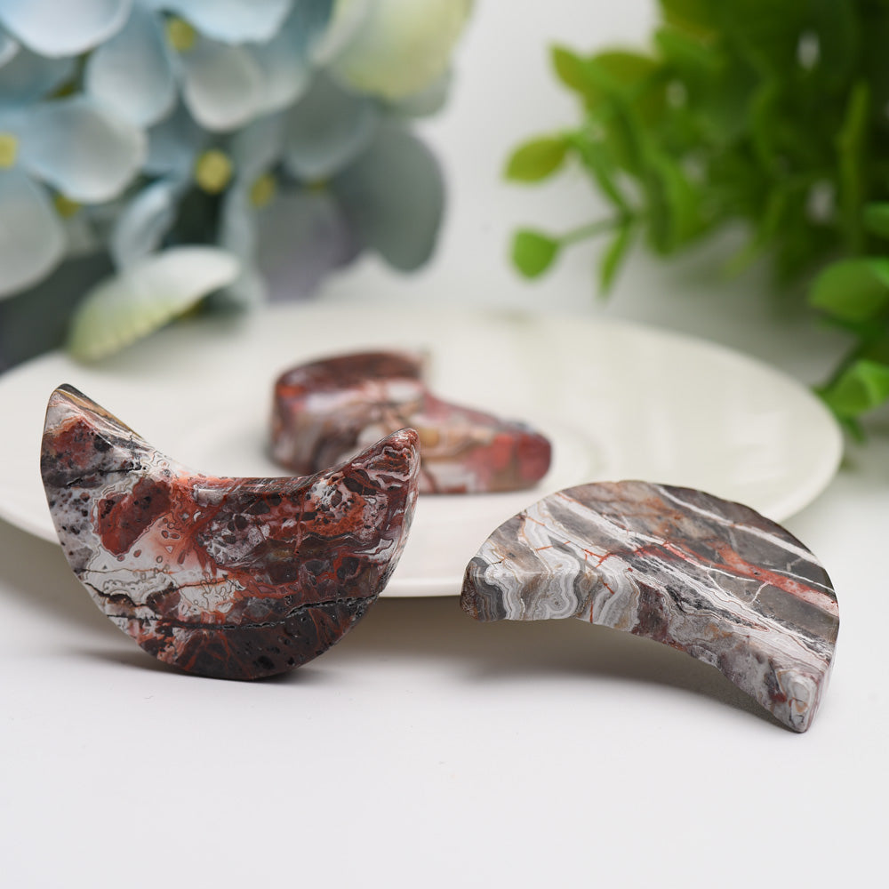 1.8 Inch Mexican Onyx Moon Crystal Carving for Healing