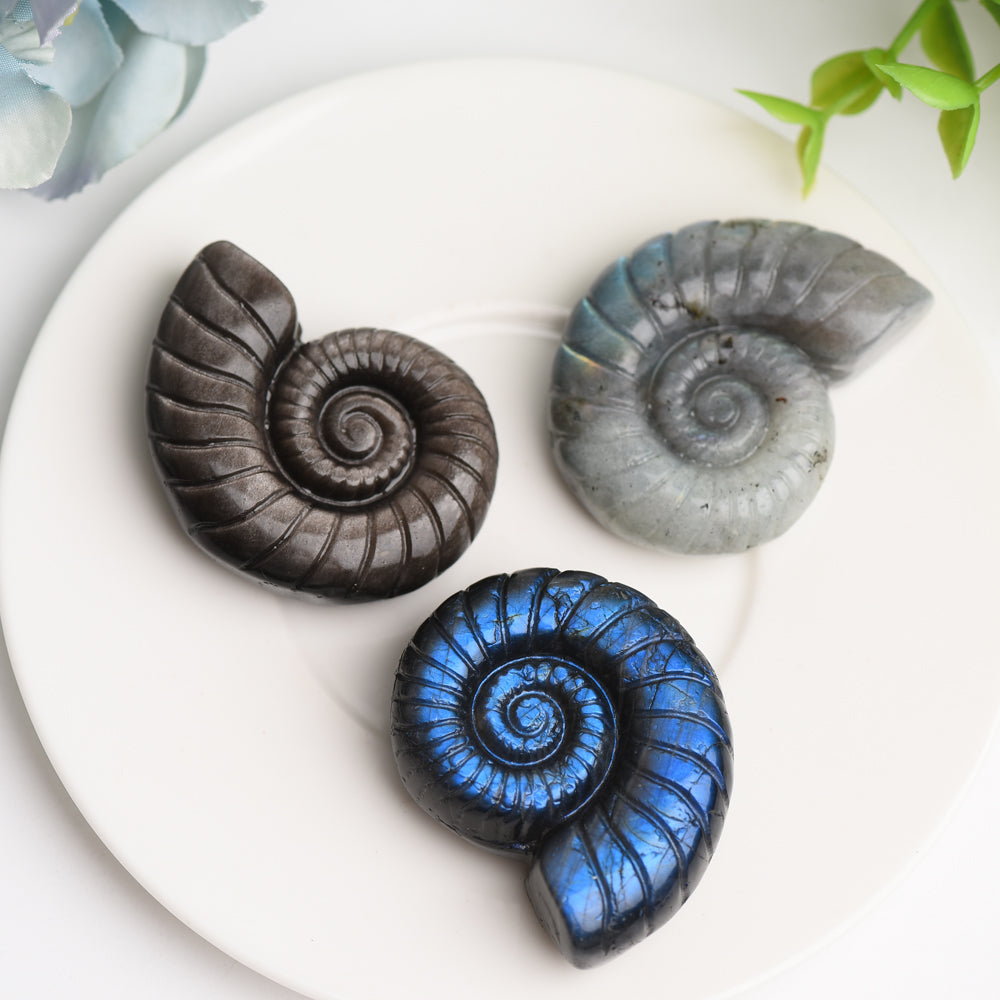 1.8 inch Mixed Crystal Shell Figurine Carving for Healing