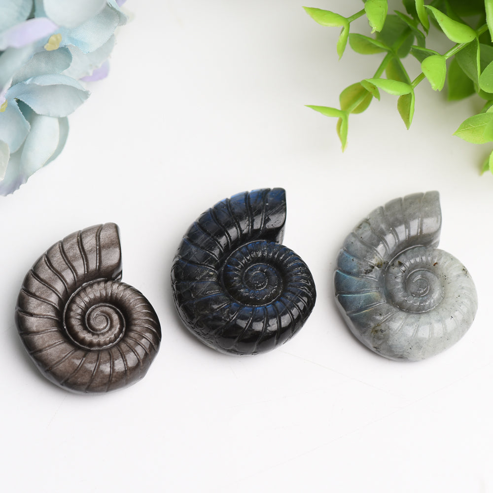 1.8 inch Mixed Crystal Shell Figurine Carving for Healing