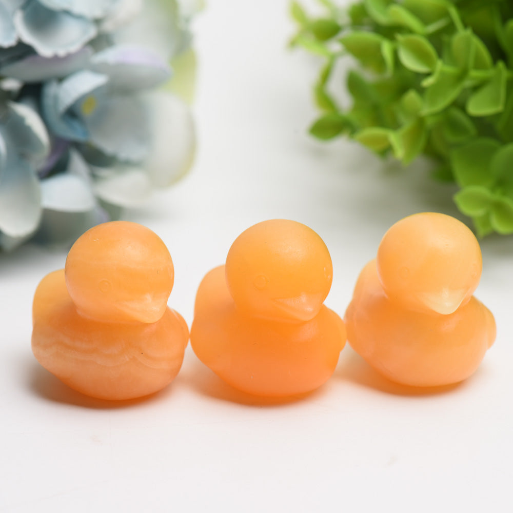 1.8 inch Orange Calcite Duck Spiritual Figurine