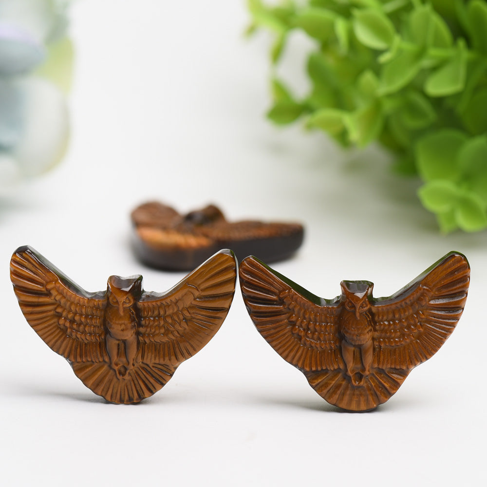 1.8 Inch Yellow Tiger Eye Crystal Owl Figurine for Wisdom