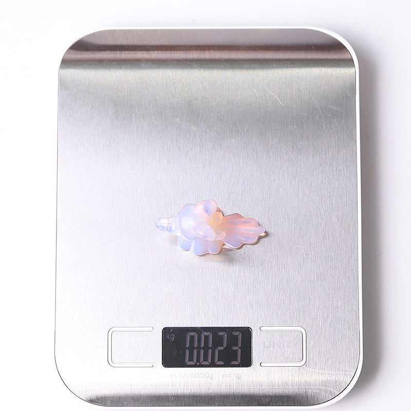 1.8" Pink Opalescent Healing Crystal Dog Carving