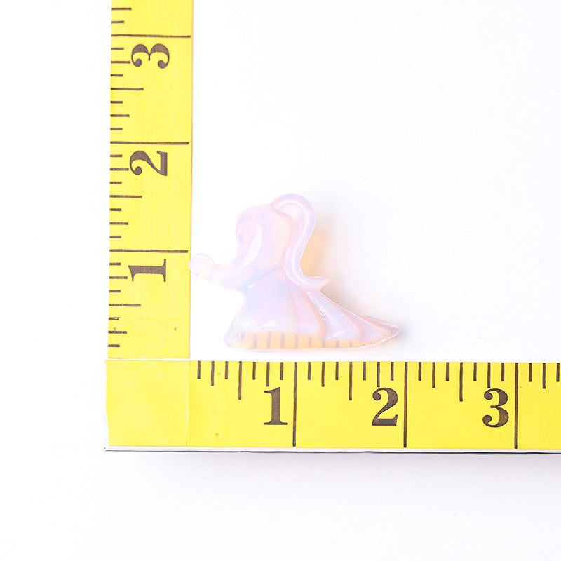 1.8" Pink Opalescent Healing Crystal Dog Carving