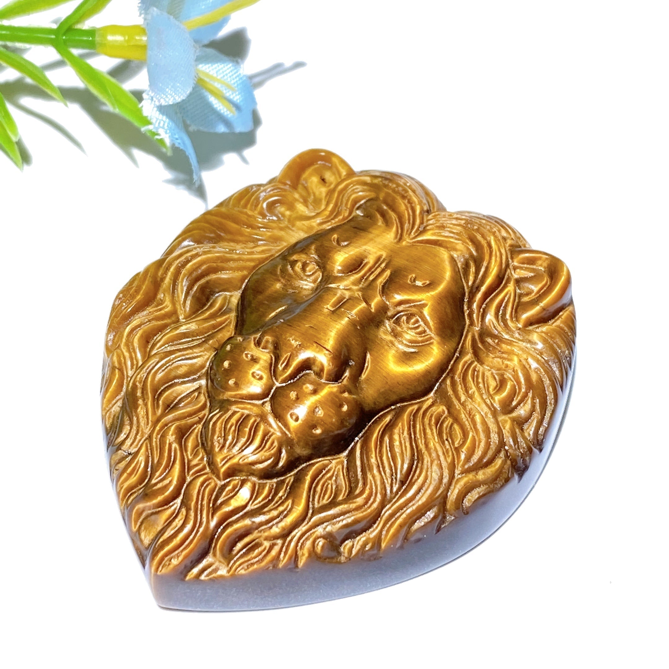 1.8" Yellow Tiger's Eye Lion Crystal Figurine