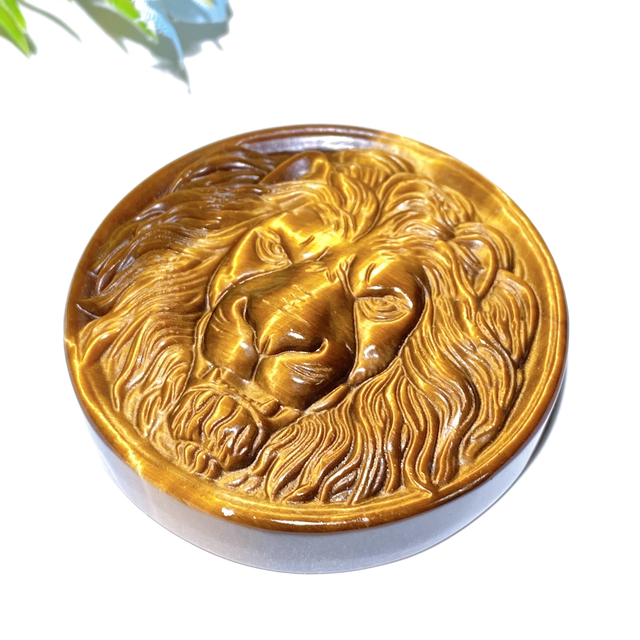 1.8" Yellow Tiger's Eye Lion Crystal Figurine
