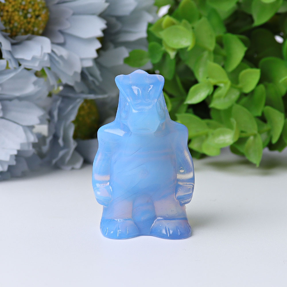 1.88 Inch Blue Opalite Crystal Dinosaur Figurine