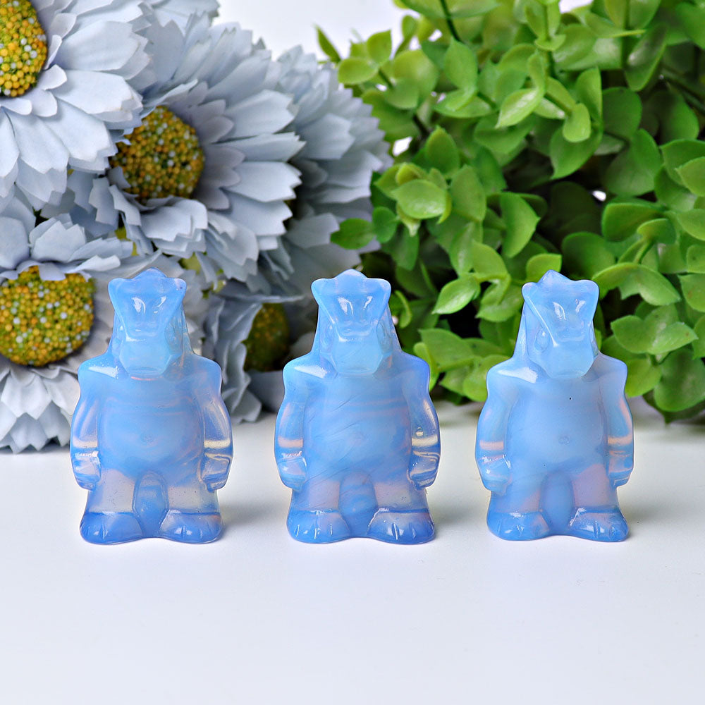 1.88 Inch Blue Opalite Crystal Dinosaur Figurine