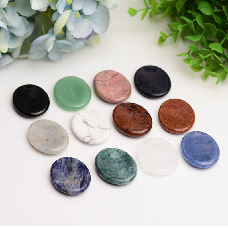 1.8inch Mixed Crystal Worry Stones for Anxiety Relief