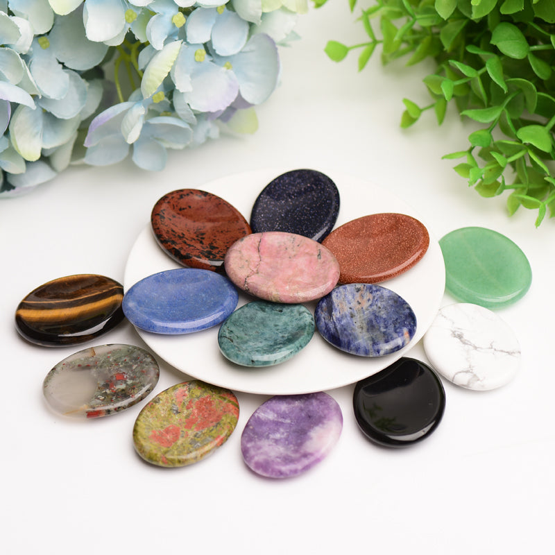 1.8inch Mixed Crystal Worry Stones for Anxiety Relief