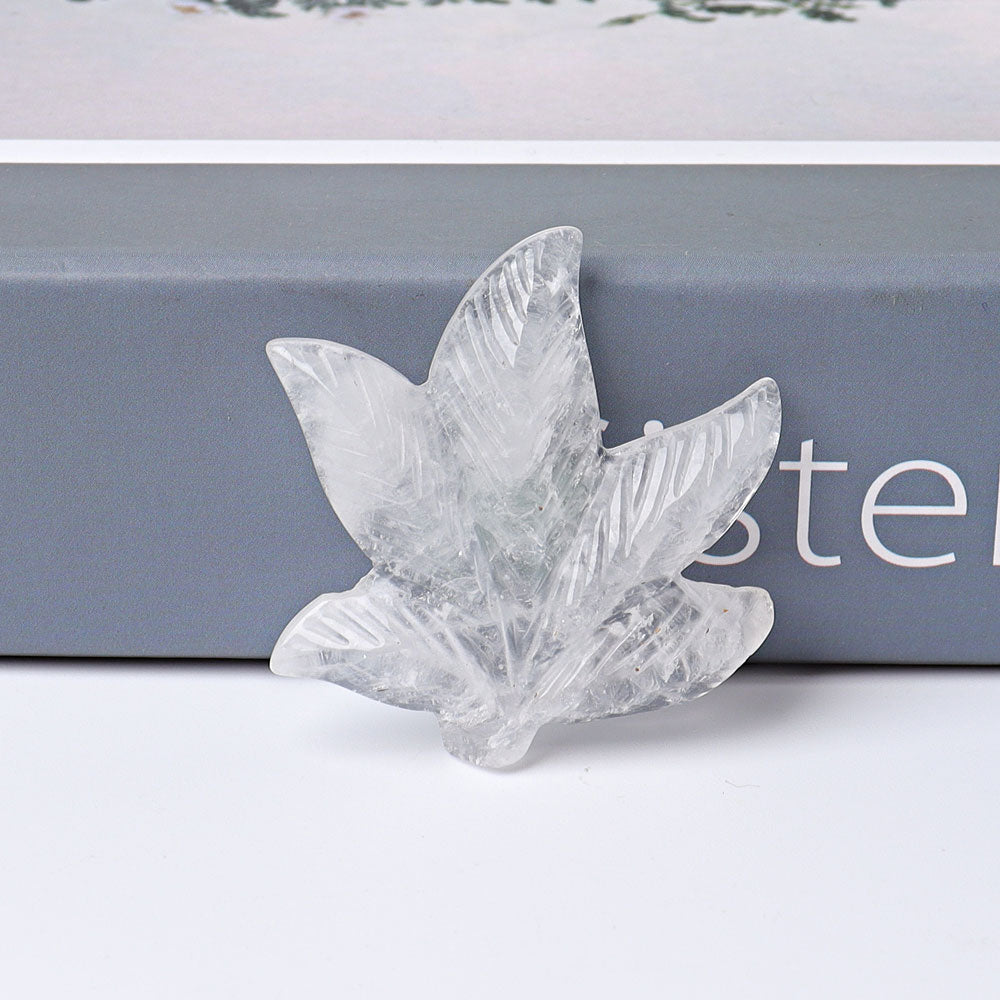 1.9" Crystal Leaf Figurine in Kambaba Jasper - Healing Carving