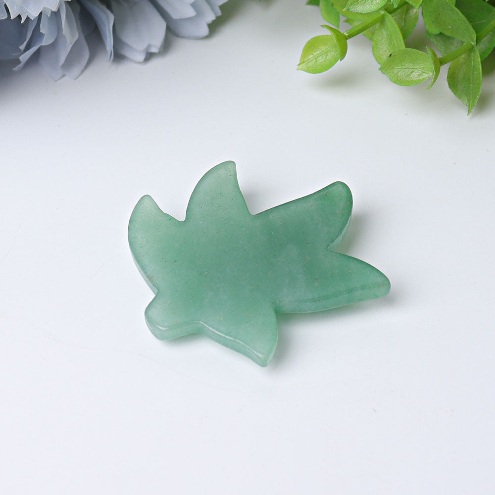 1.9" Crystal Leaf Figurine in Kambaba Jasper - Healing Carving