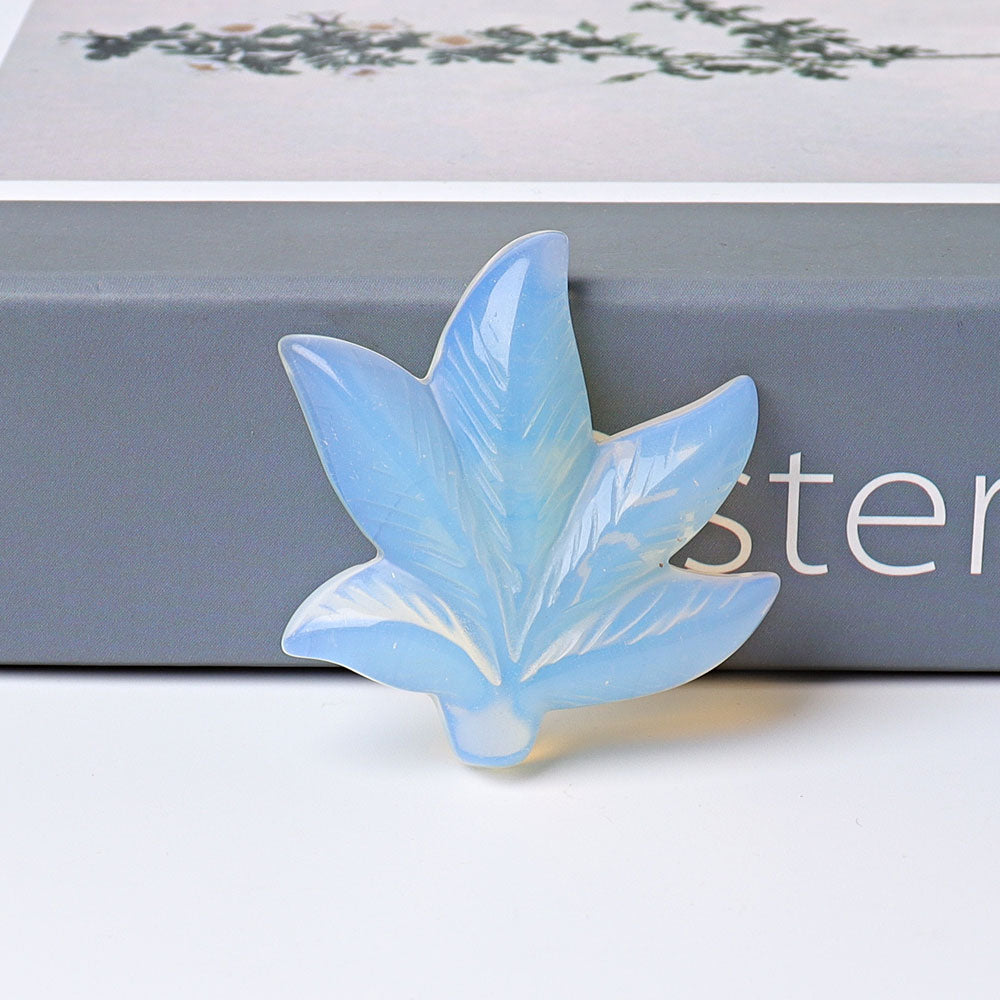 1.9" Crystal Leaf Figurine in Kambaba Jasper - Healing Carving