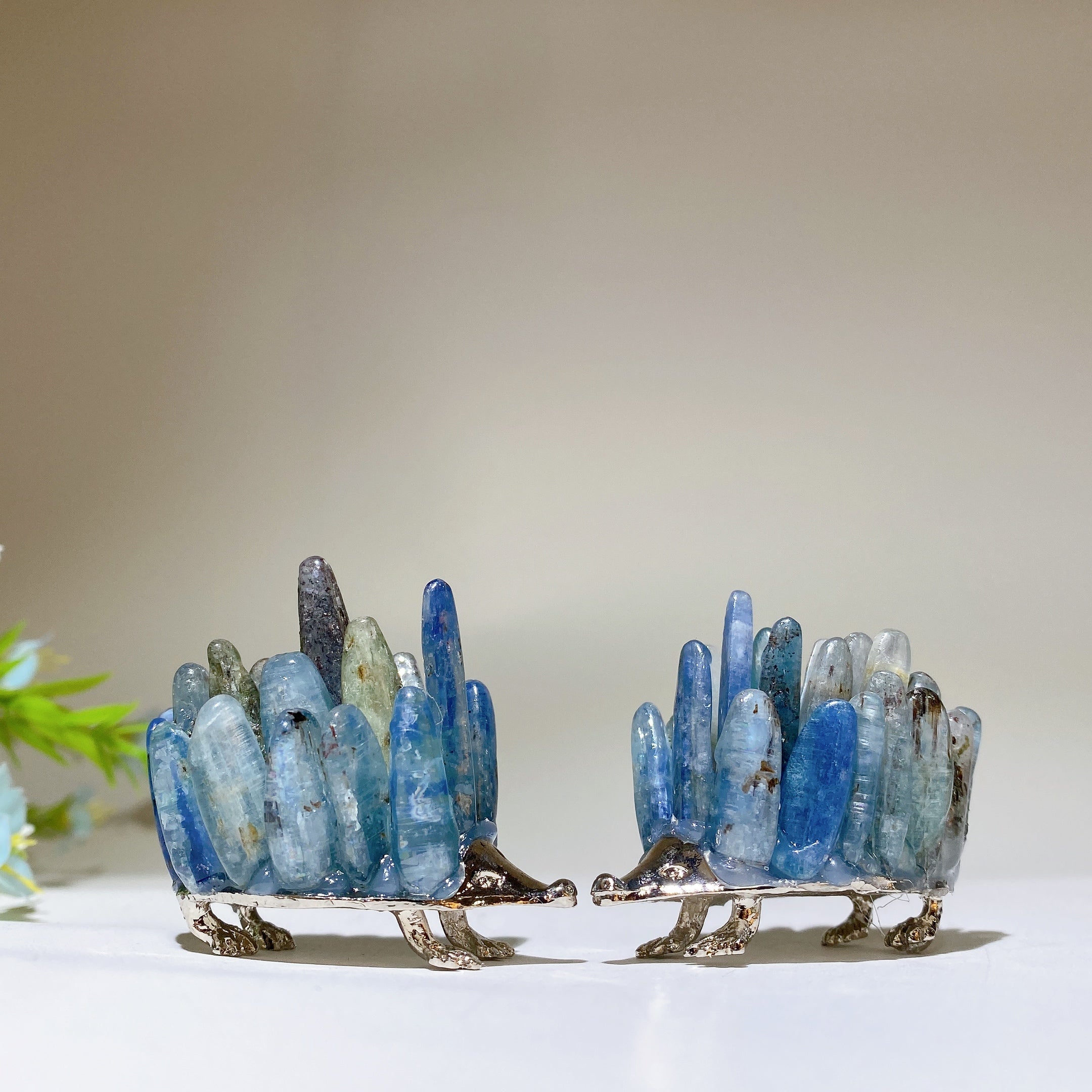 1.9 inch Blue Kyanite Crystal Hedgehog Figurine Healing