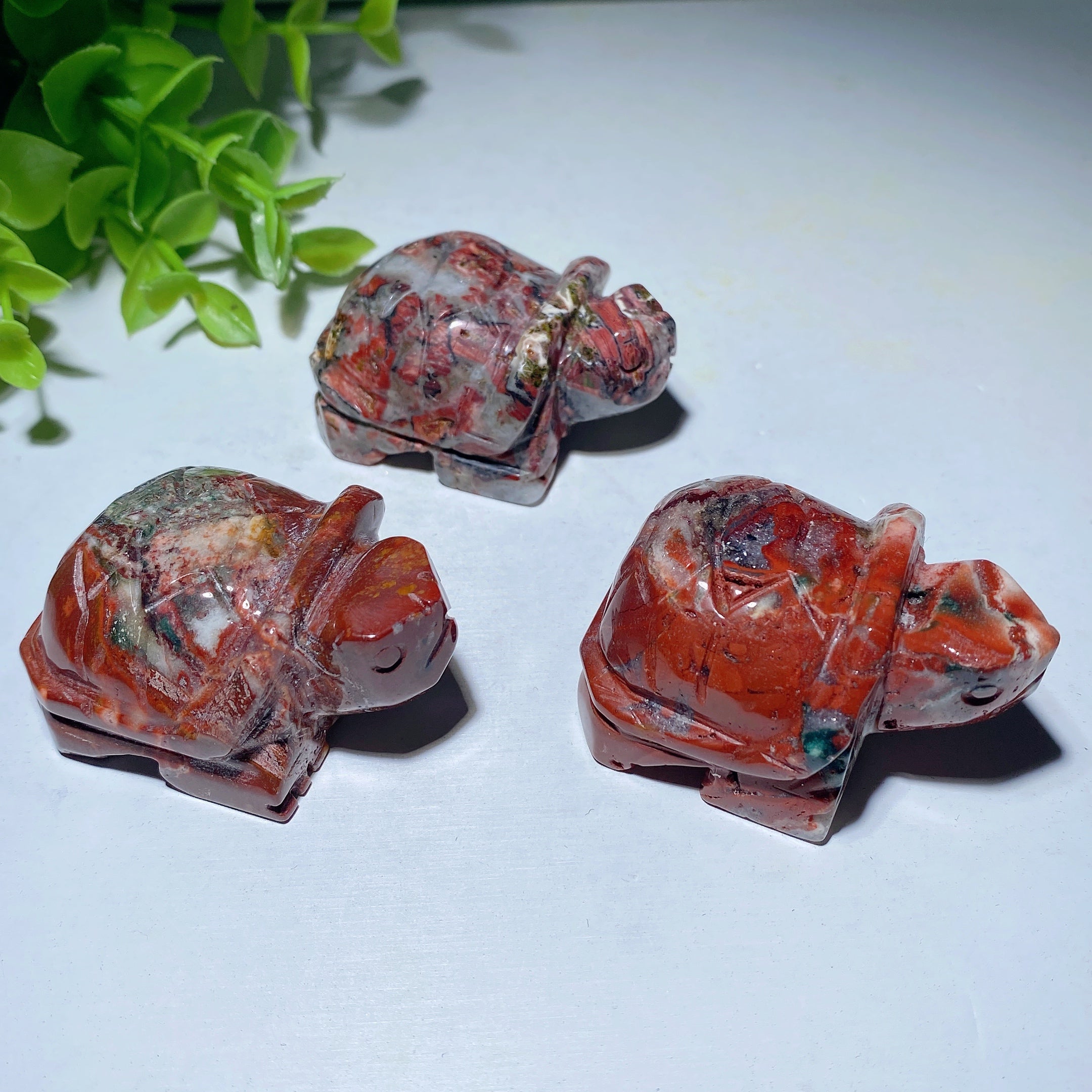 1.9 inch Jade Crystal Turtle Carving Figurine for Prosperity