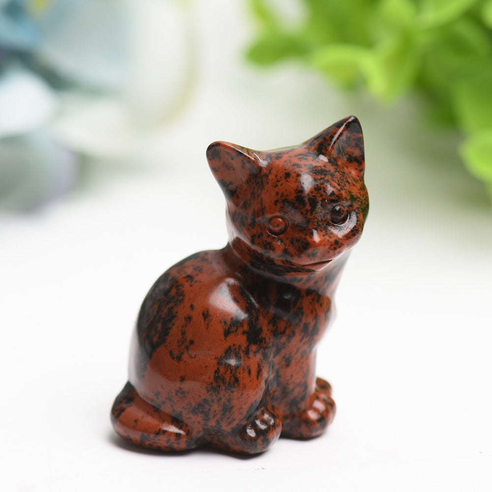 1.9-inch Mixed Crystal Cat Figurine for Healing & Decor