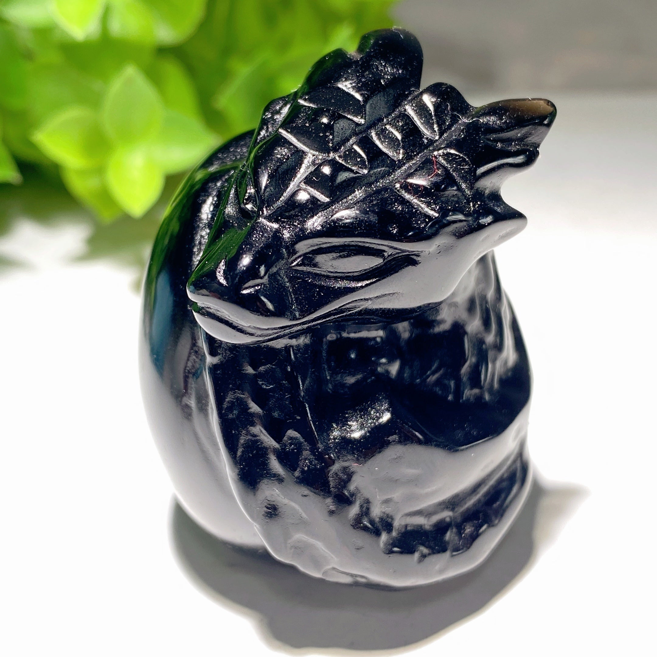 1.9 inch Mixed Crystal Dragon Egg Carving for Healing