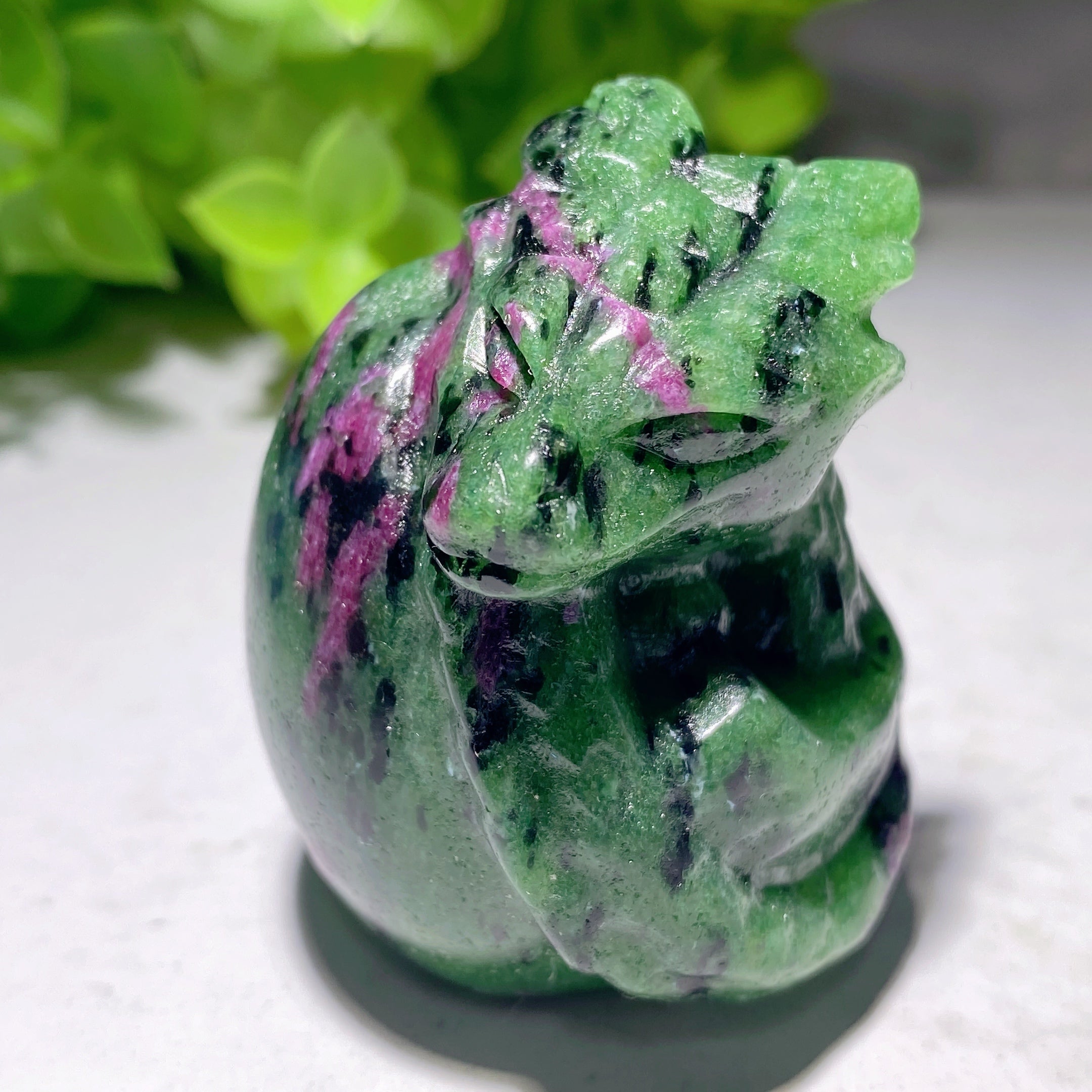1.9 inch Mixed Crystal Dragon Egg Carving for Healing