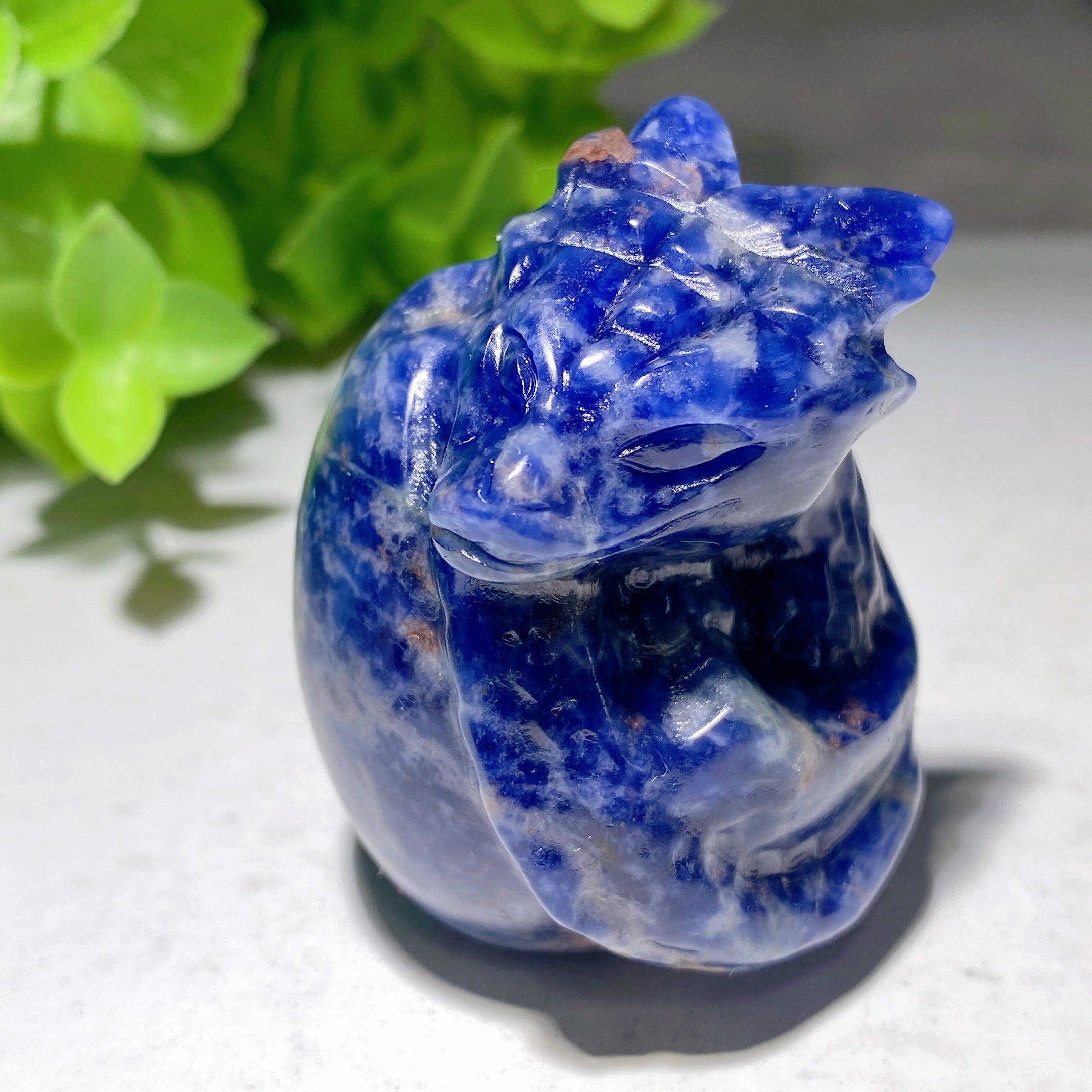 1.9 inch Mixed Crystal Dragon Egg Carving for Healing