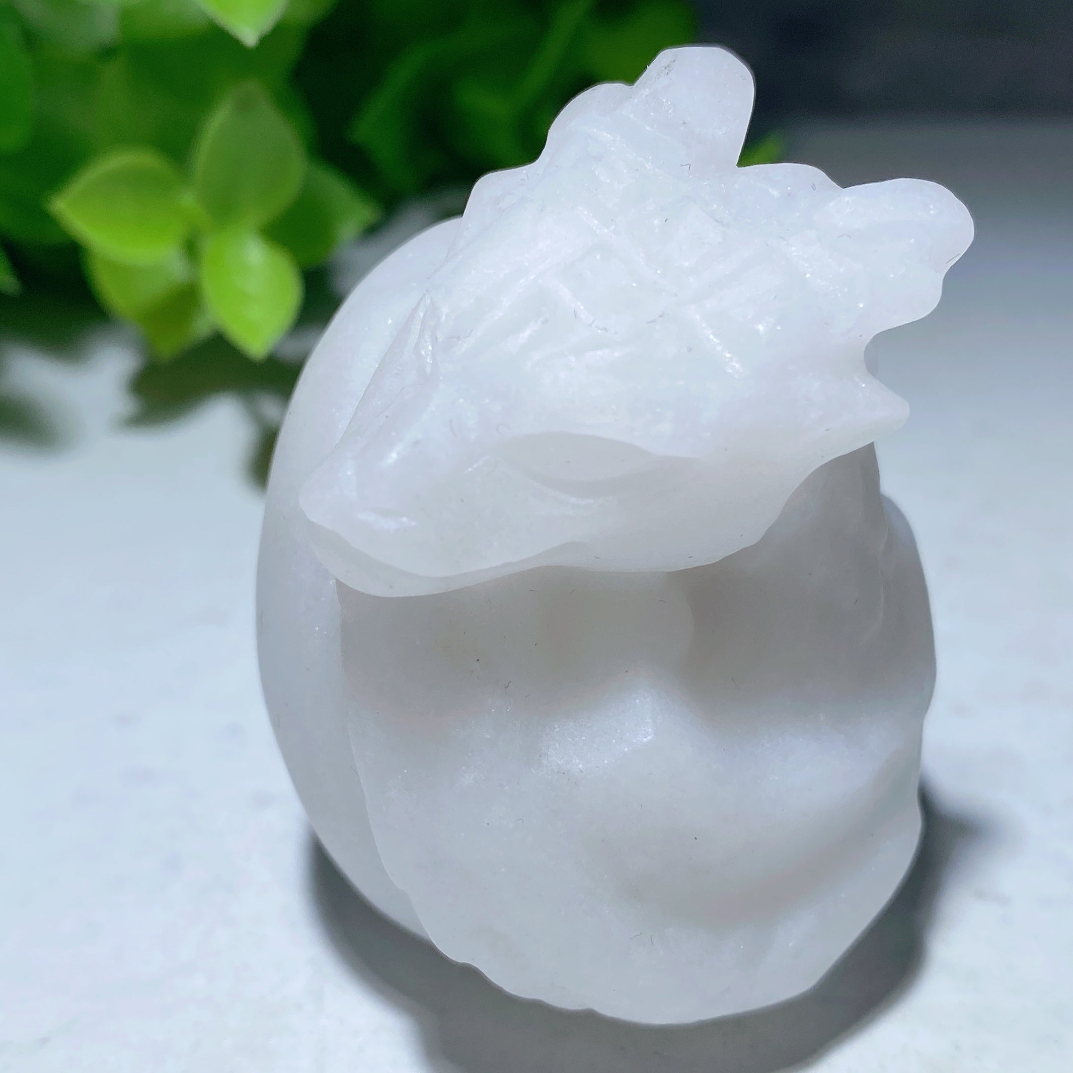 1.9 inch Mixed Crystal Dragon Egg Carving for Healing