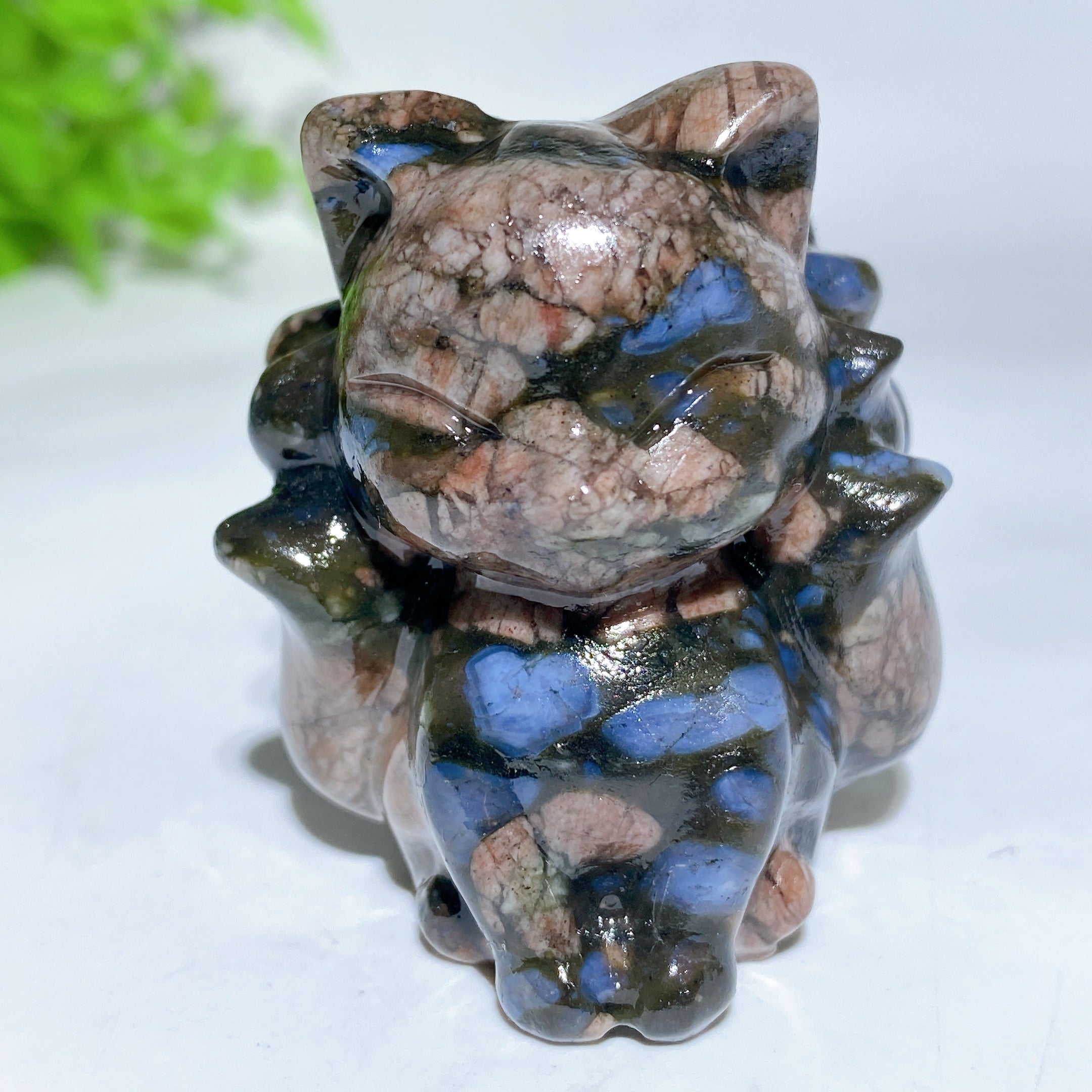 1.9 inch Crystal Nine-Tails Fox Carving Figurine | Healing Sounds